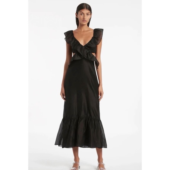 SIR the label Dresses & Skirts - NWT SIR the Label Franc Frill Midi Dress - black - size 0